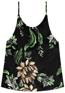 Blusa estampada com alças trançadas e decote nas costas